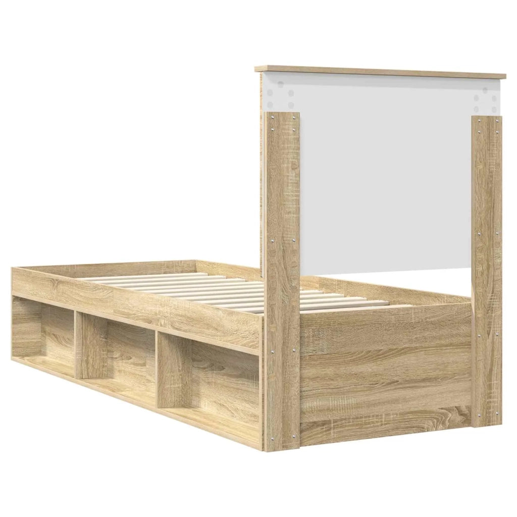 Struttura del letto Rovere Sonoma 75 x 190 cm Pino massello 3411075