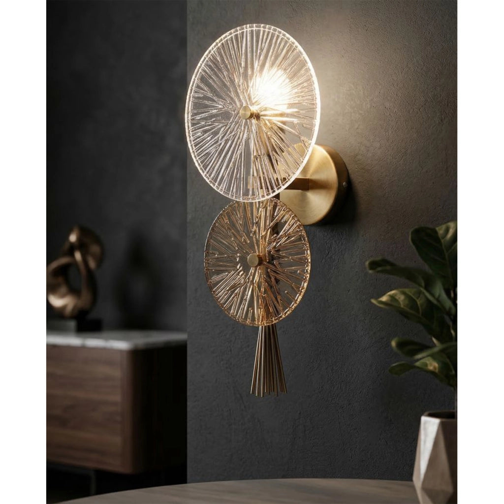 Lampada a Parete VKH67, Oro, Metallo, 20x14x41 cm