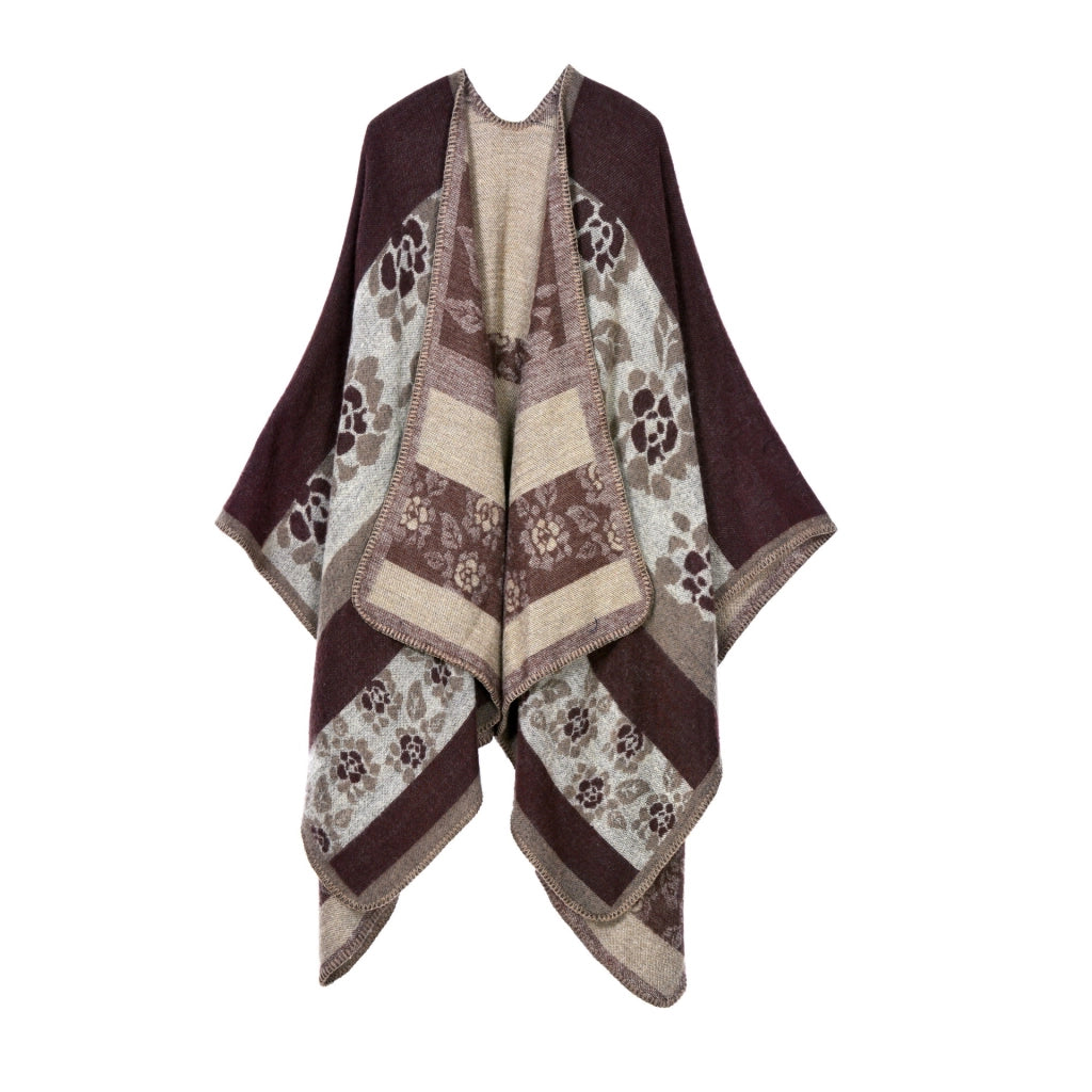 Mantella/sciarpa da donna in cashmere caldo per autunno/inverno con spacchi - Sciarpa alla moda