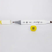 Trade Shop - Pennarello 32 Deep Yellow Colorati Doppia Punta Inchiostro Base Olio Colorare -
