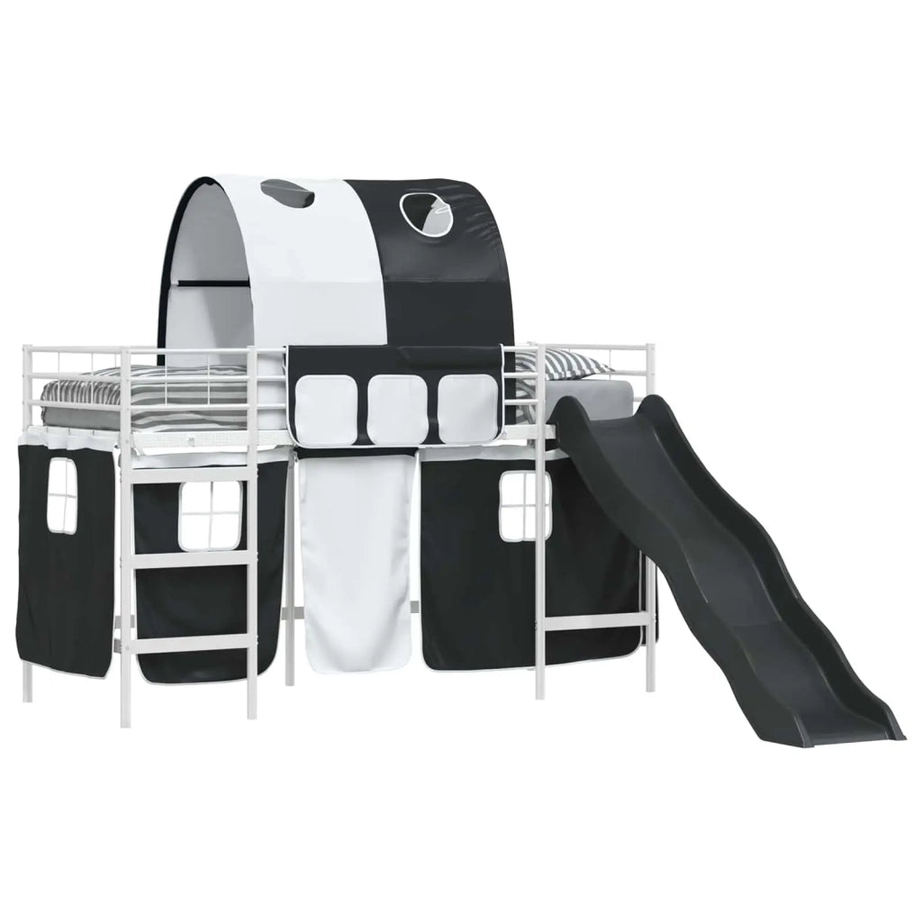 Struttura del letto loft per bambini Bianco e Nero 100 x 190 cm