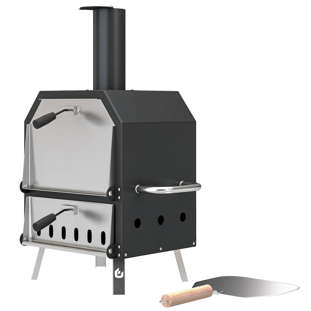 Forno per Pizza Legna 2 Livelli ¨C zephmum ¨C Acciaio Inox con Pietra Refrattaria