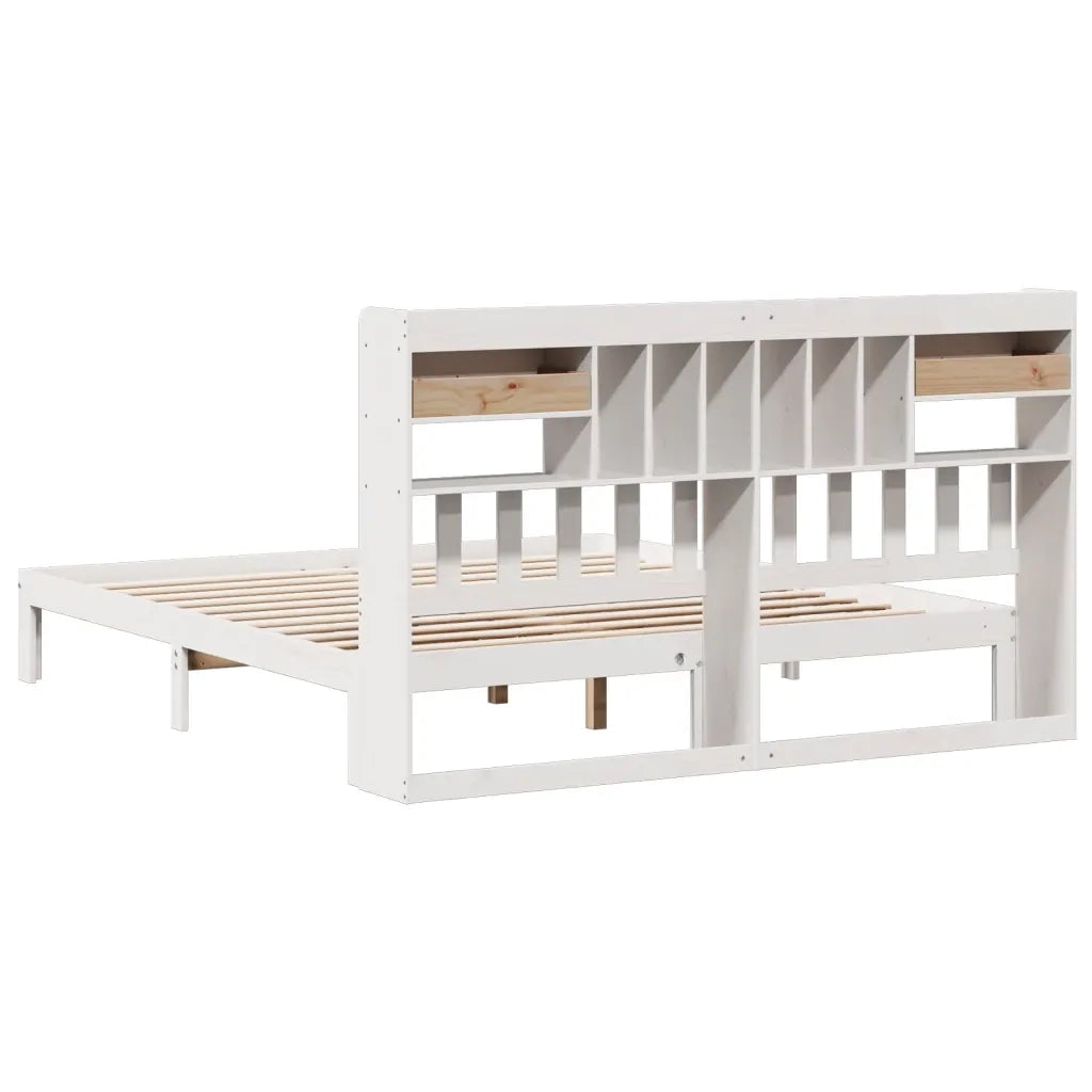 Giroletto con Libreria senza Materasso-Struttura Letto con contenitore 180x200 cm in Legno Pino 367638
