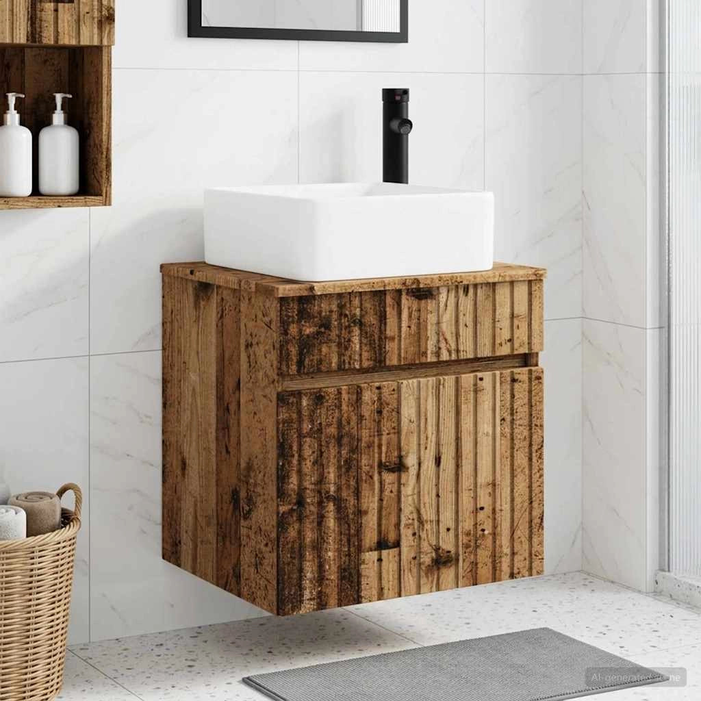 Mobile lavabo da parete Legno antico 49 x 41 x 63 cm 890570