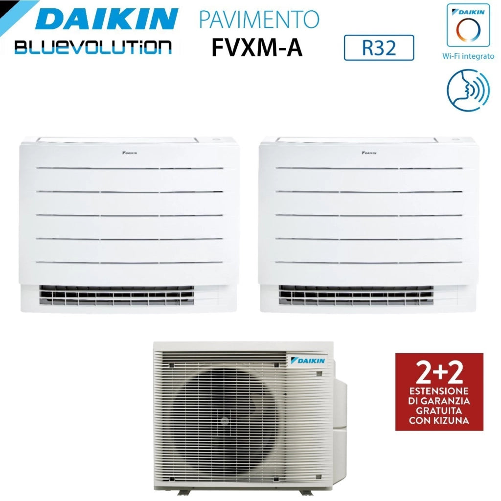 Climatizzatore Condizionatore Daikin a Pavimento Dual Split serie PERFERA FVXM-A 7+12 con 2MXM50A R-32 Wi-Fi Integrato 7000+12000 Con Telecomando ad Infrarossi Incluso Garanzia Italiana
