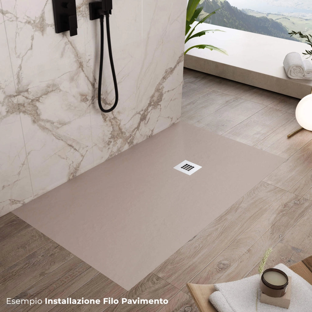 Piatto Doccia in Pietra 75x130 cm Bonussi Ardesia Everest Sabbia