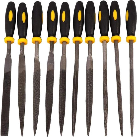 Set di File a Maglie, File Piani, File a Rondine, File a Triangolare in Acciaio Lega con Diamante per Lavorazione del Legno, Set di Raspo e File per Legno e Plastica