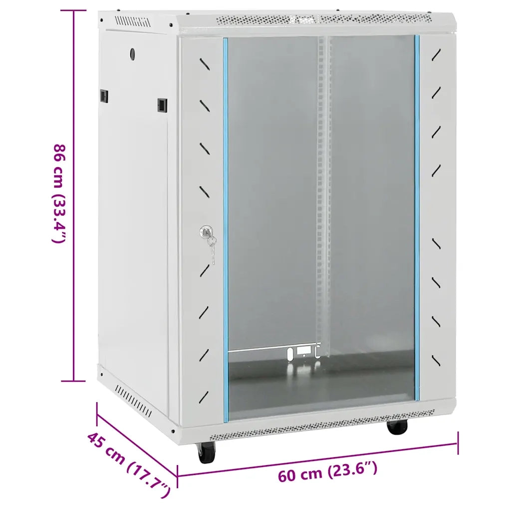 Armadietto di Rete 15U 19" IP20 Grigio 60x45x86 cm