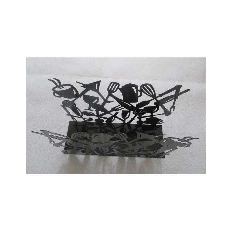 Portariviste metallo posate 1-2 nero cm 35x12h26