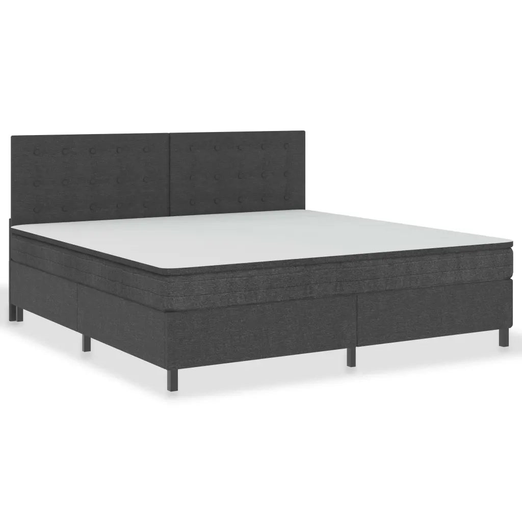 Letto a Molle Grigio Scuro in Tessuto 200x200 cm 3054797