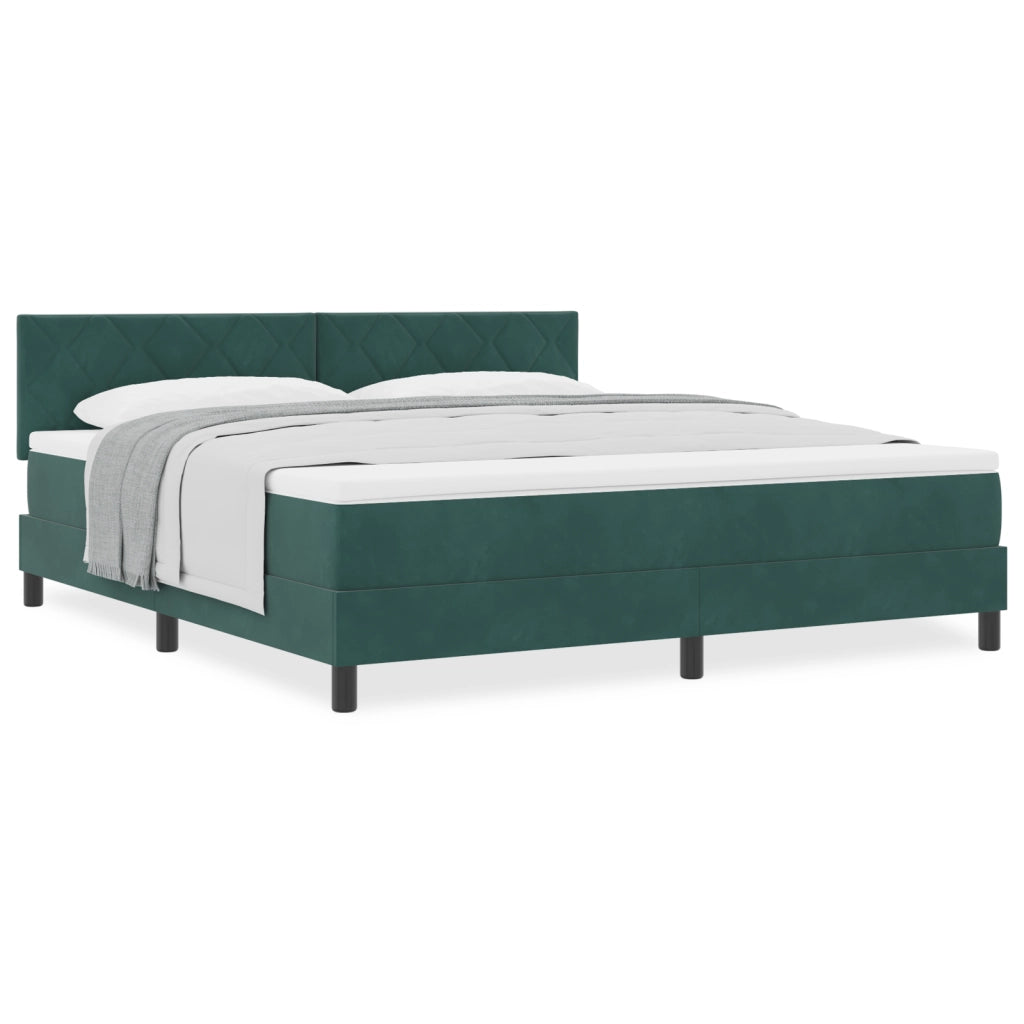 Rete a molle con materasso Verde Scuro Super King in Velluto