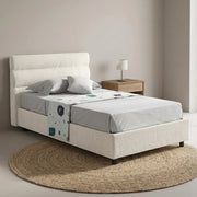 Adalpina, Letto Singolo Materasso Incluso Made in Italy, Beige