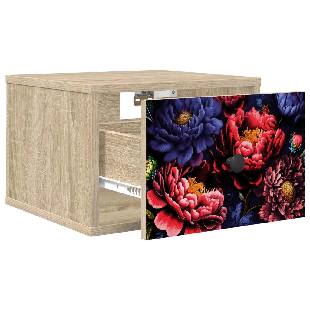 Mobiletto da comodino a parete KIEL 2 pz Rovere Sonoma 8007486