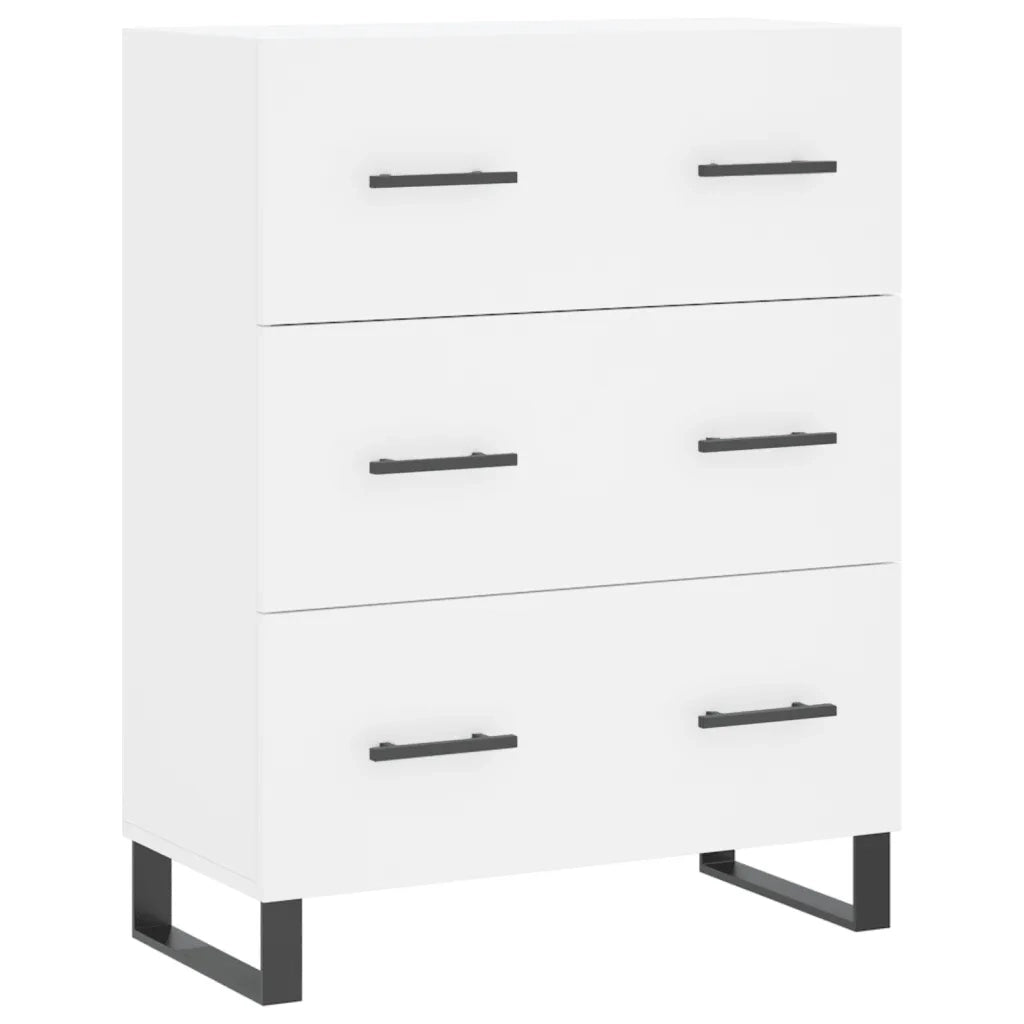 Credenza-Buffet-Armadio da cucina Bianca 69,5x34x180 cm in Legno Multistrato 404340