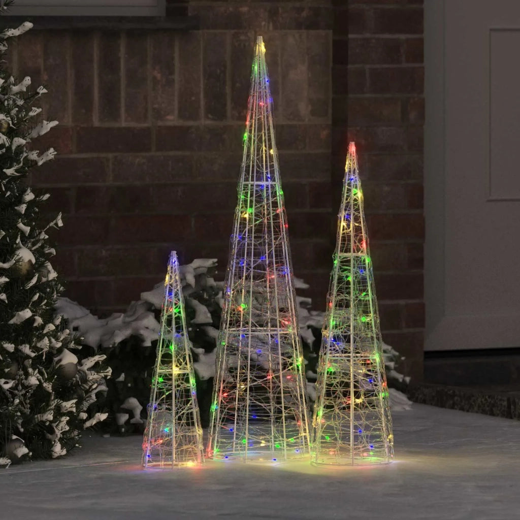 Albero di Natale 3 pcs Multicolore 20 x 20 x 80 cm Acrilico 42019018
