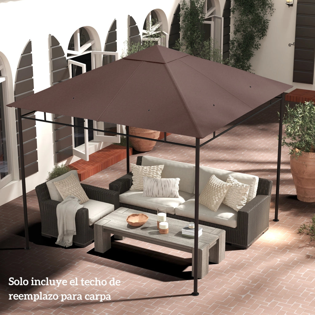 Tenda da giardino ¨C zephmum ¨C tessuto poliestere 180 g/m2 3x3 m marrone