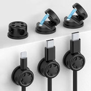 Set di Clip per Cavi con 6 pezzi - Organizzatore per Cavi Magnetico - Base di Adesione Resistente - Per Ufficio/Bureau/Cucina - Fino a 7 mm - Adesione Residua Zero - Supporto per Cavi