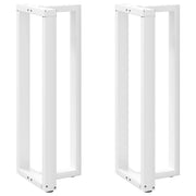 Set di 2 gambe per tavolo da bar a forma di T moderne e funzionali 40 x 35 x 110 cm acciaio bianco 02_0057358