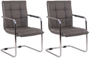 2er Set Besucherstьhle Gandia Kunstleder chrom