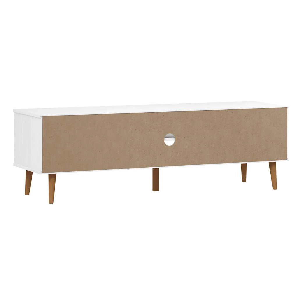 Mobile TV multimediale scaffale TV credenza mobile TV sala da pranzo soggiorno camera da letto 158 x 40 x 49 cm legno di pino massiccio bianco 02_0027731