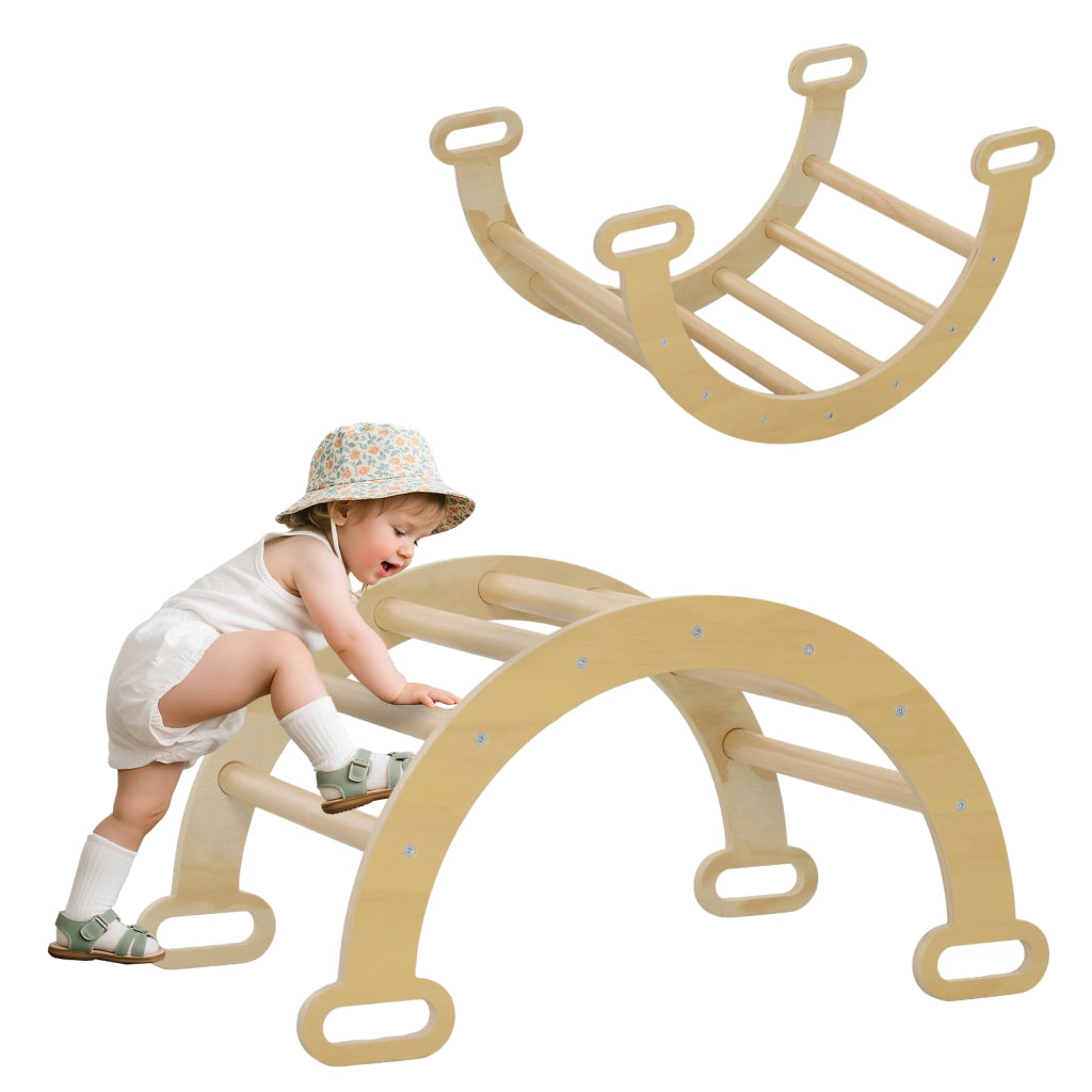 Letto a soppalco bambini in legno naturale con scala ¨C zephmum ¨C 90x200