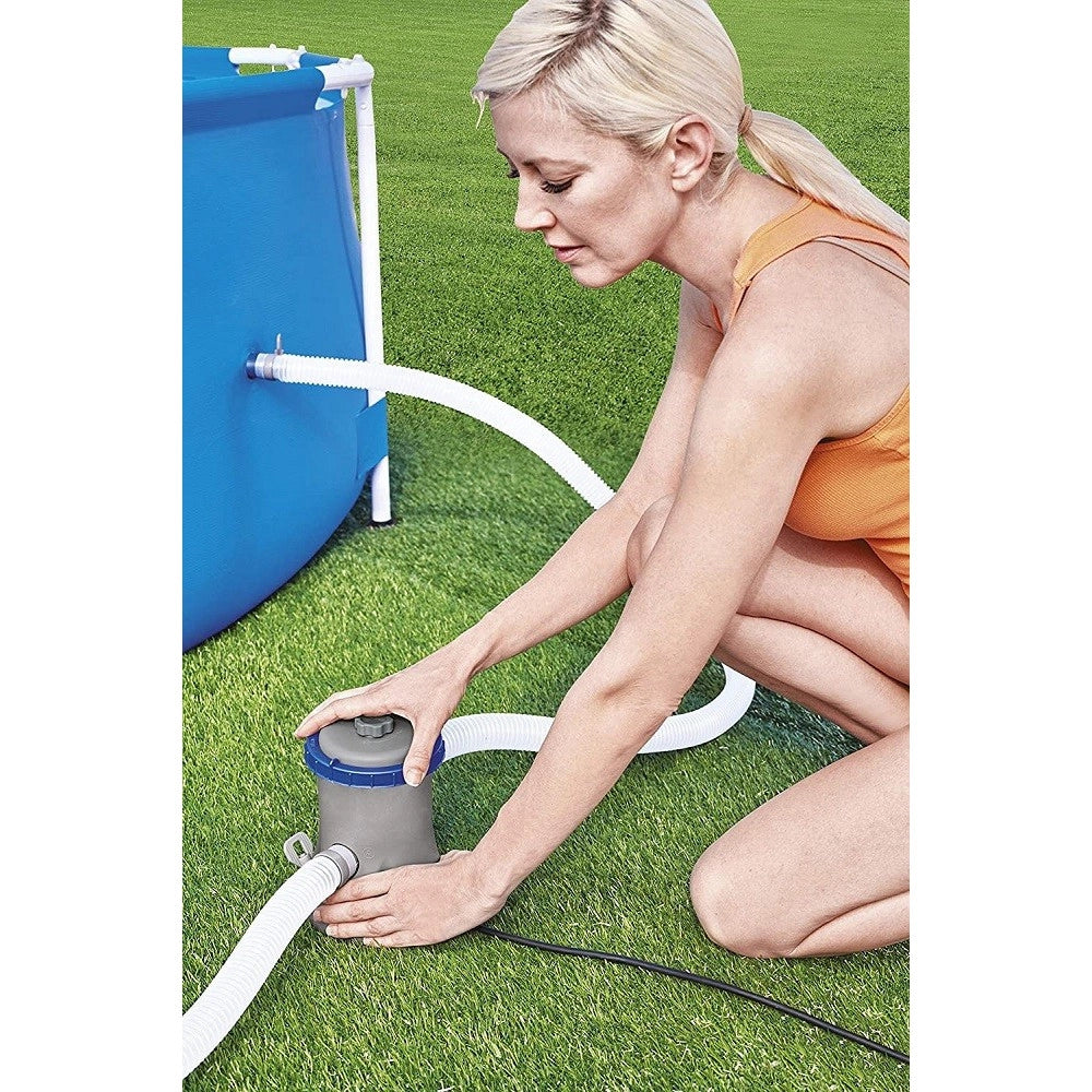 Trade Shop - Pompa Filtro A Cartuccia Tipo I 1.249 Lt/h 16 Watt Per Piscine Fuori Terra 58381 -