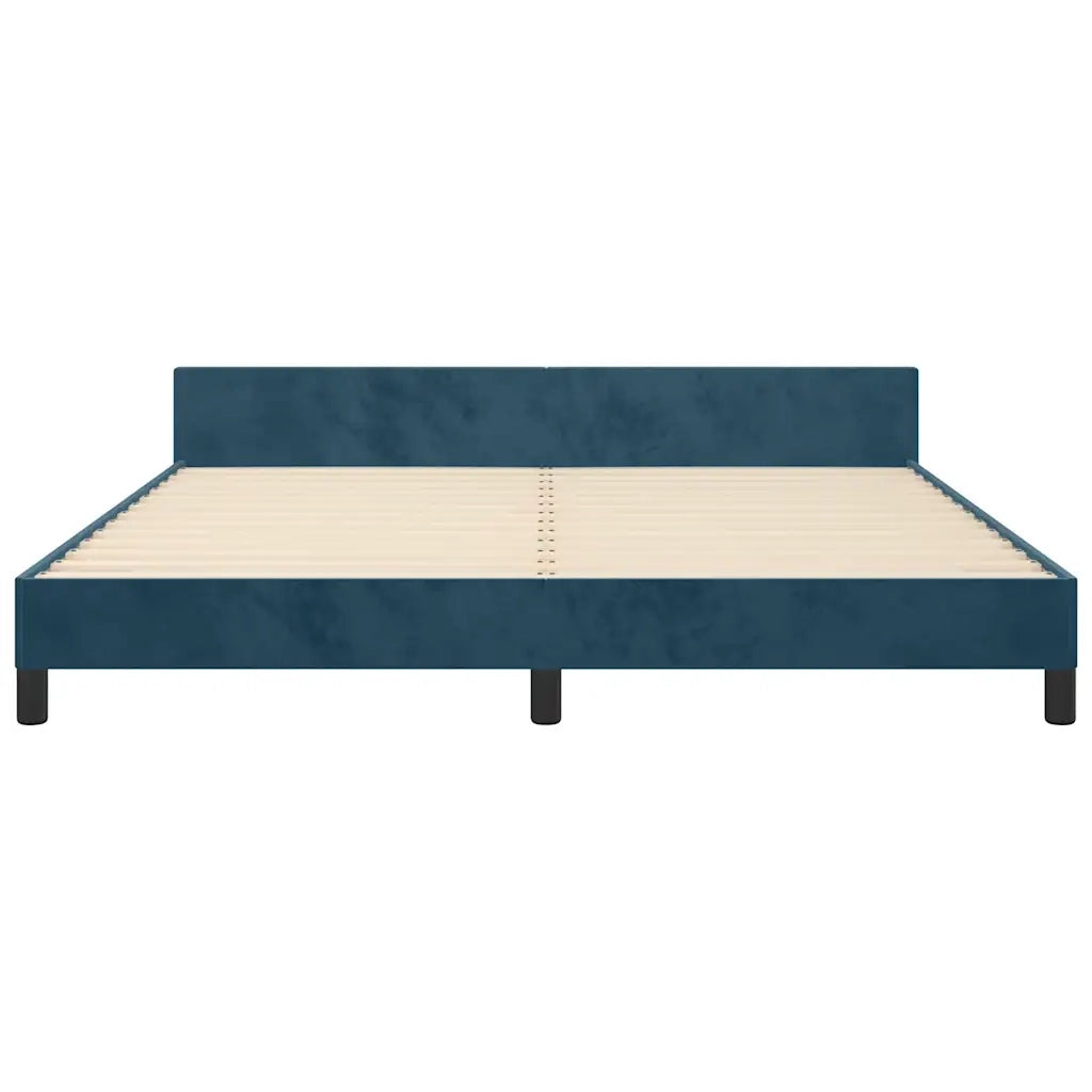Giroletto con Testiera Blu Scuro 180x200 cm in Velluto 3125834