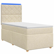Letto box spring con materasso Crema 100 x 200 cm Tessuto 3455292