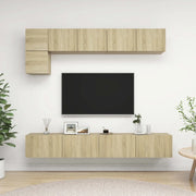 Set di Mobili TV 5 pz-Credenza per TV Rovere Sonoma in Legno Multistrato