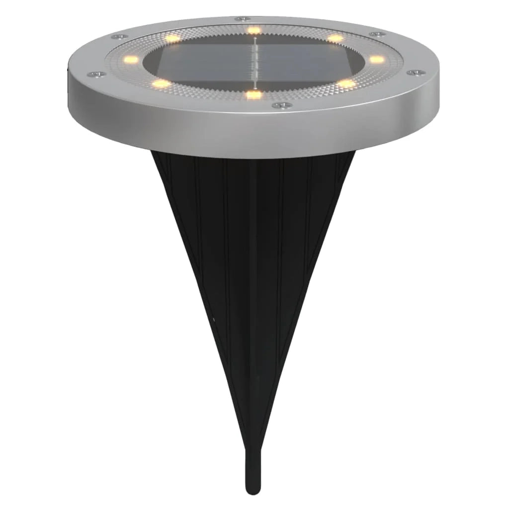 Set di 12 luci solari da terra per giardino 11 x 13 cm illuminazione esterna automatica design nero 02_0056672