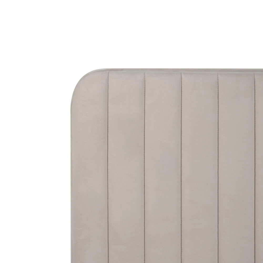 Letto in velluto grigio tortora UE Matrimoniale 160 x 200 cm Testiera Imbottita con Gambe in metallo Design moderno