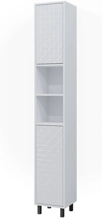 Specchio contenitore bagno Agasta, Bianco, 54 x 53 cm, combinabile con i mobili Agasta per riporre oggetti in bagno