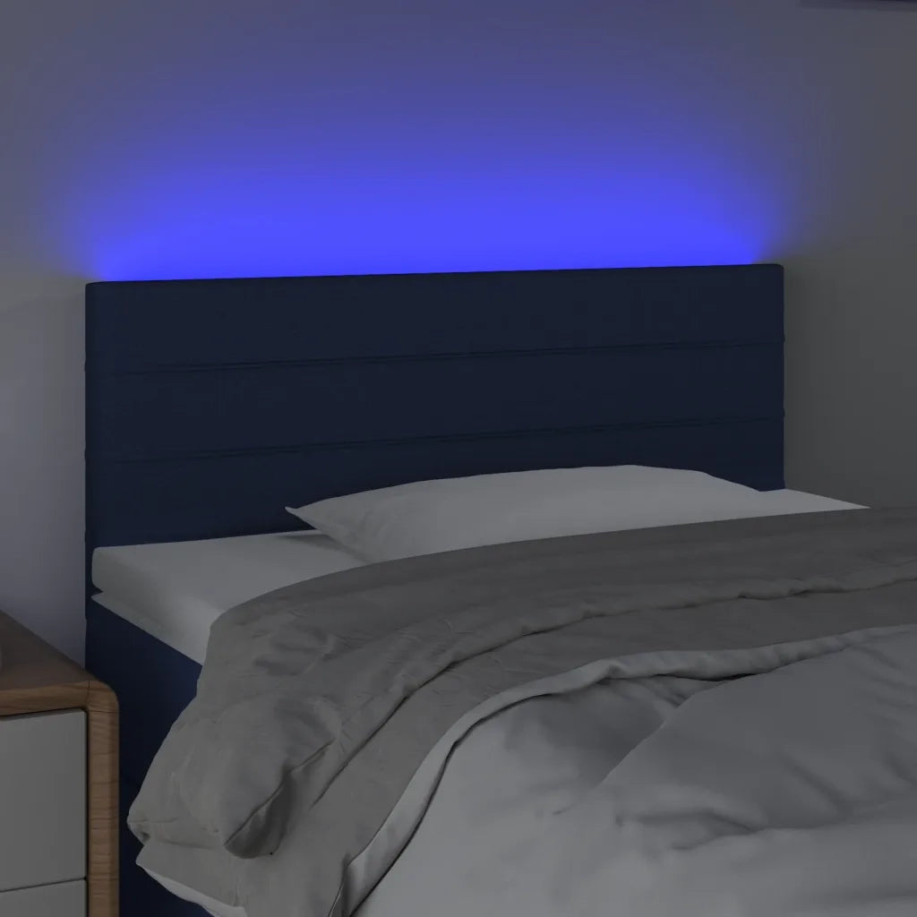 Testiera a LED Blu 90x5x78/88 cm in Tessuto 3121740