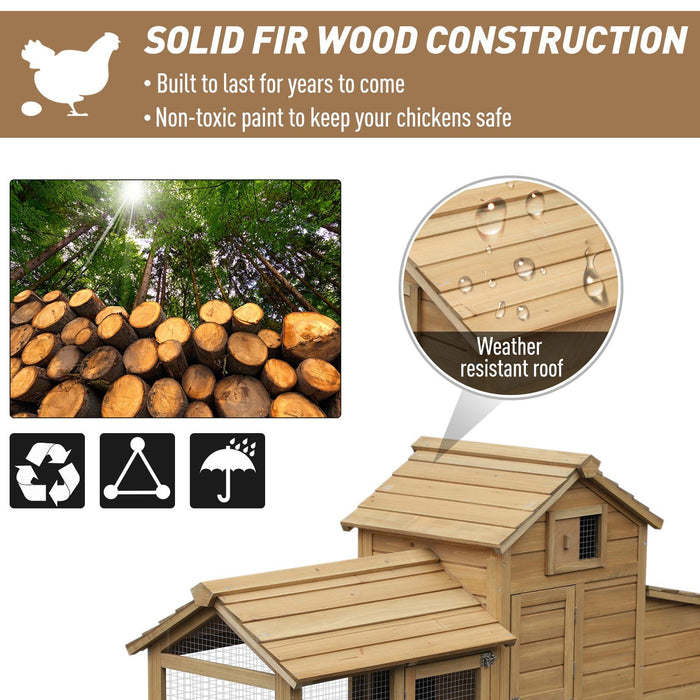 Pollaio da Giardino per 2 Galline 150,5x54x87 cm in Legno