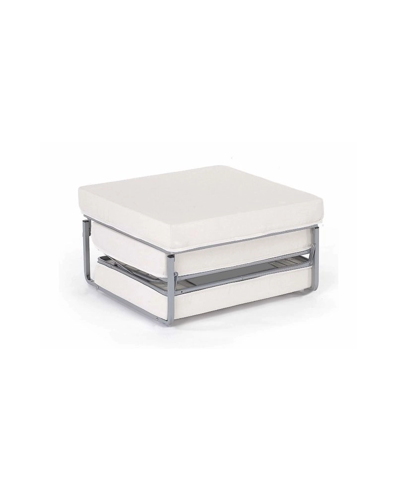 Pouf letto a scomparsa, letto richiubibile in microfibra bianco Sicorage Elly