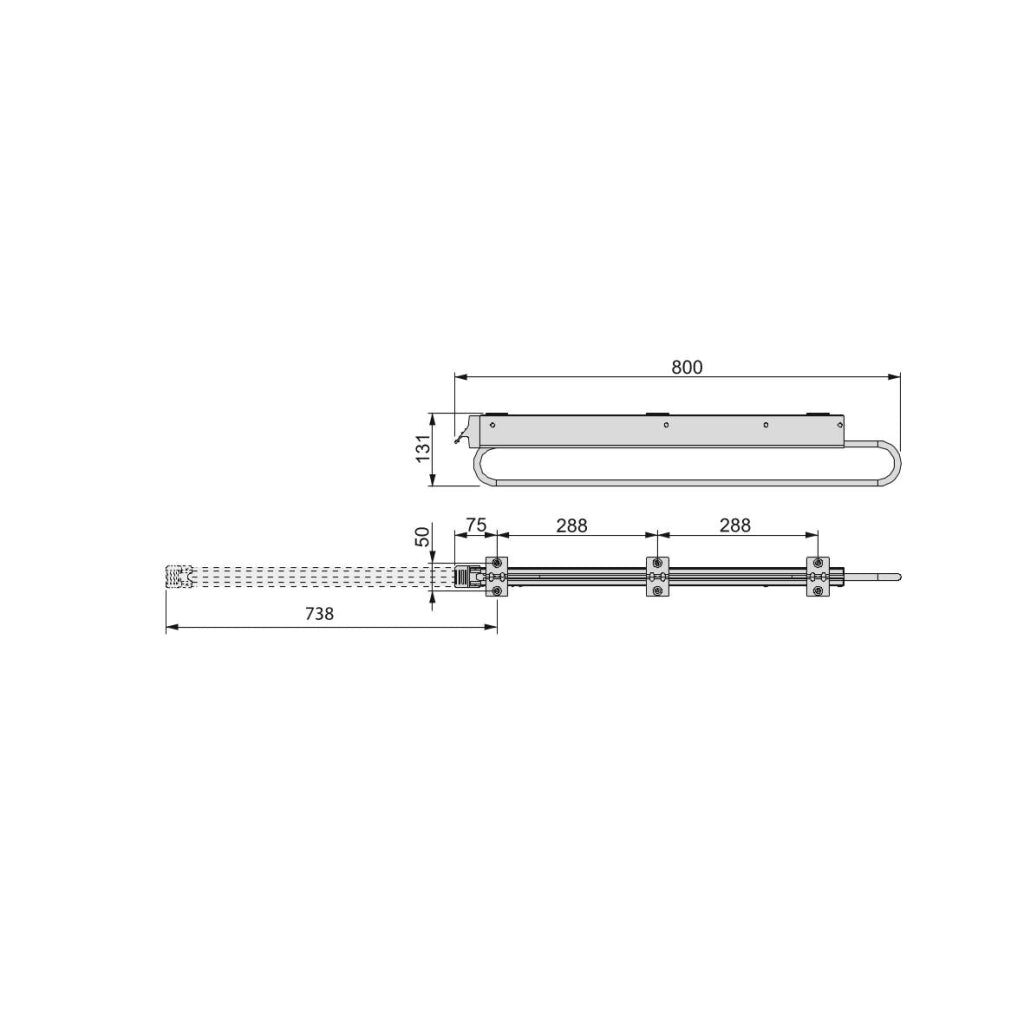 Appendiabiti Estraibile 80 cm in Alluminio e Plastica Emuca Nero