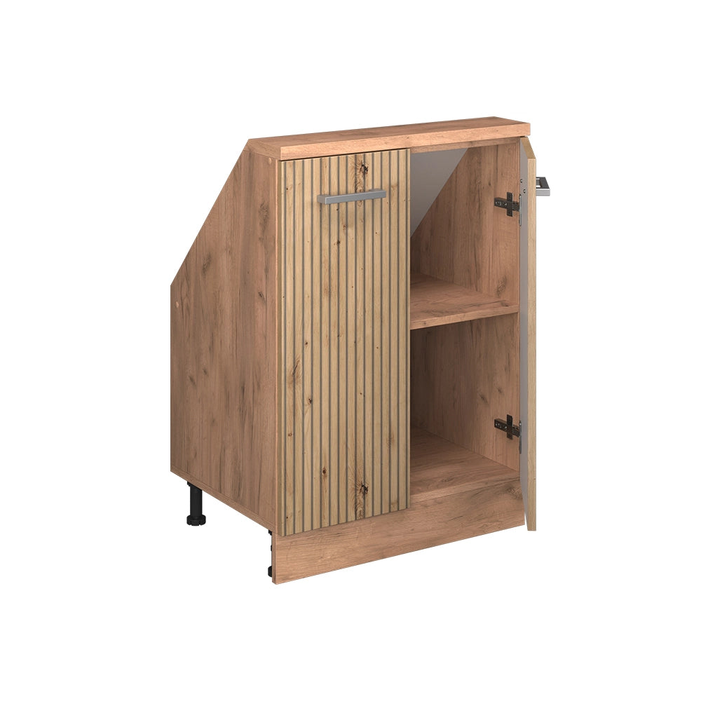 Mobile sottotetto Rion Rovere artigianale/Rovere dorato con 2 porte Vicco
