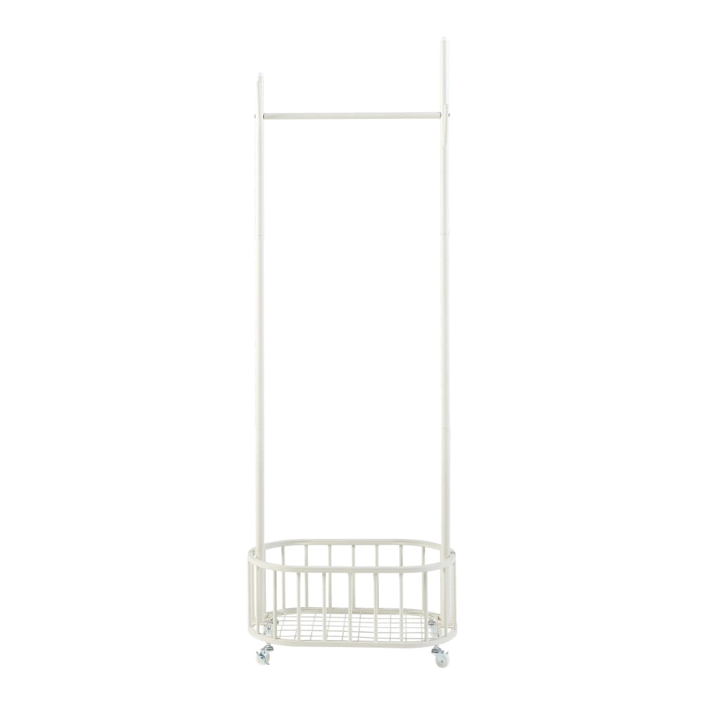 Appendiabiti in acciaio bianco con ruote 175 x 60 x 32 cm 03_0010282