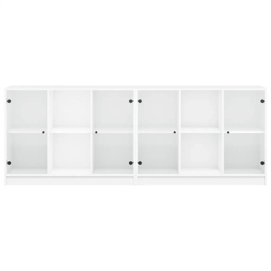 Libreria con Ante Bianca 204x37x75 cm in Legno Multistrato 3206531