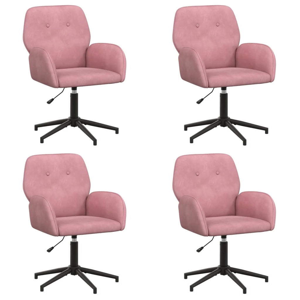 Sedie da scrivania girevoli 4 pz 54 x 55 x 90 cm Rosa 3428332