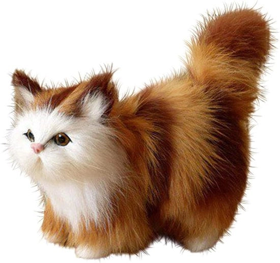 Bambolotto realistico gatto - Figurine animali realistiche - Peluche kawaii - Giocattolo per bambini - Bambolotto gatto regalo 12 x 12 x 6 cm