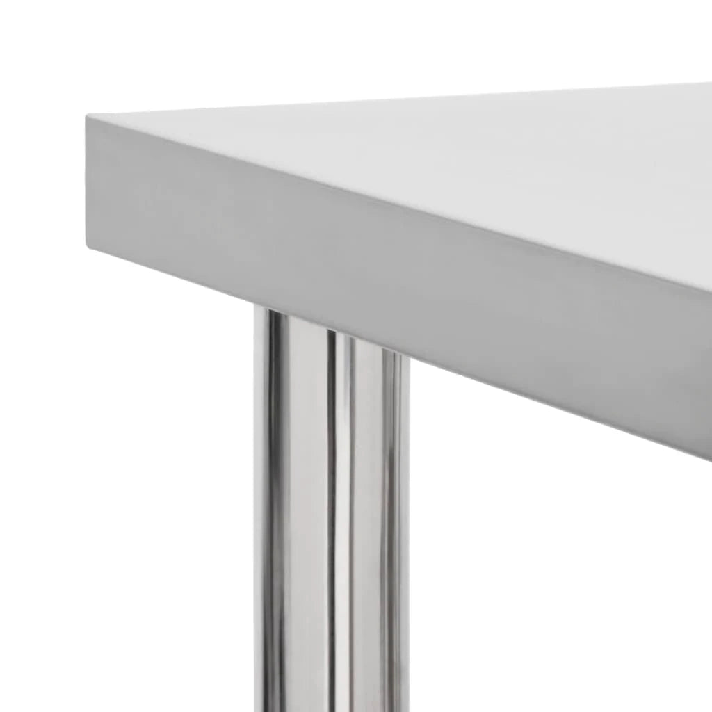 Tavolo da lavoro professionale da cucina con ruote 60 x 45 x 85 cm acciaio inox 02_0045415