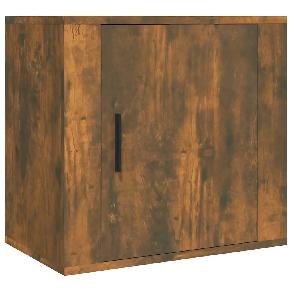 Set di 2 Comodini | Armadio da Notte | Mobiletto da notte a Muro Rovere Fumo 50x30x47 cm