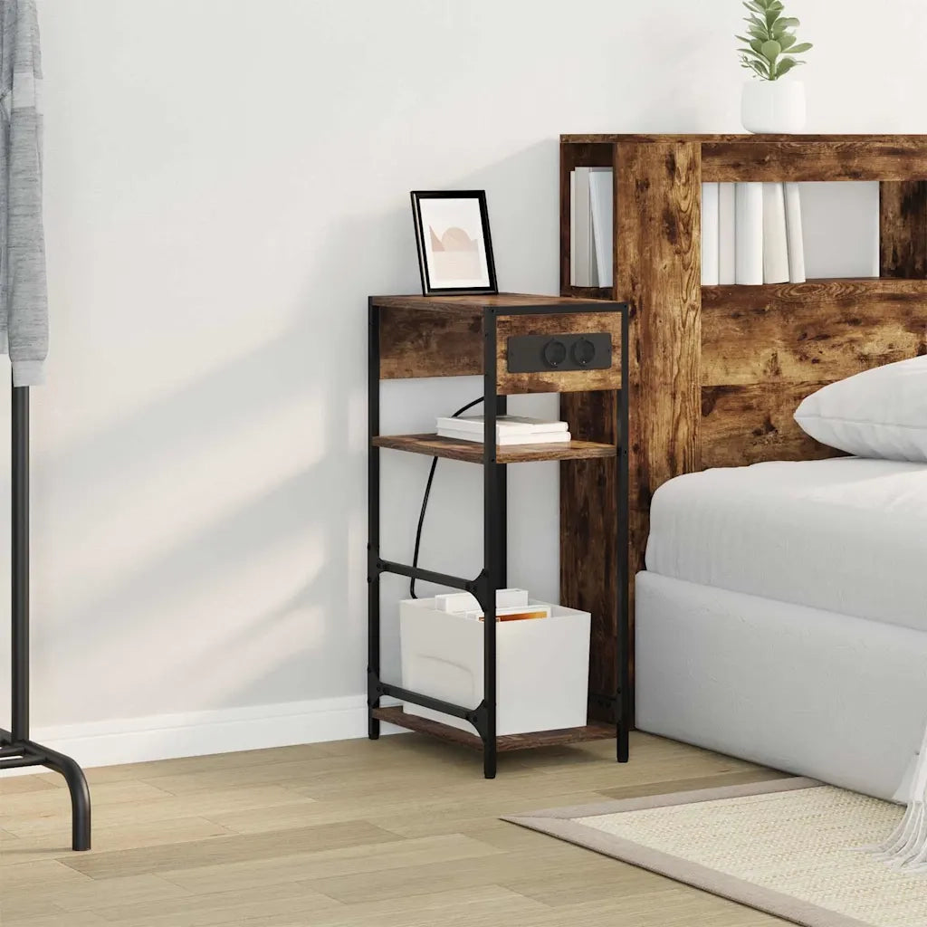 vidaXL Armadio da Notte Rovere fumo 40 x 27 x 76 cm Legno multistrato