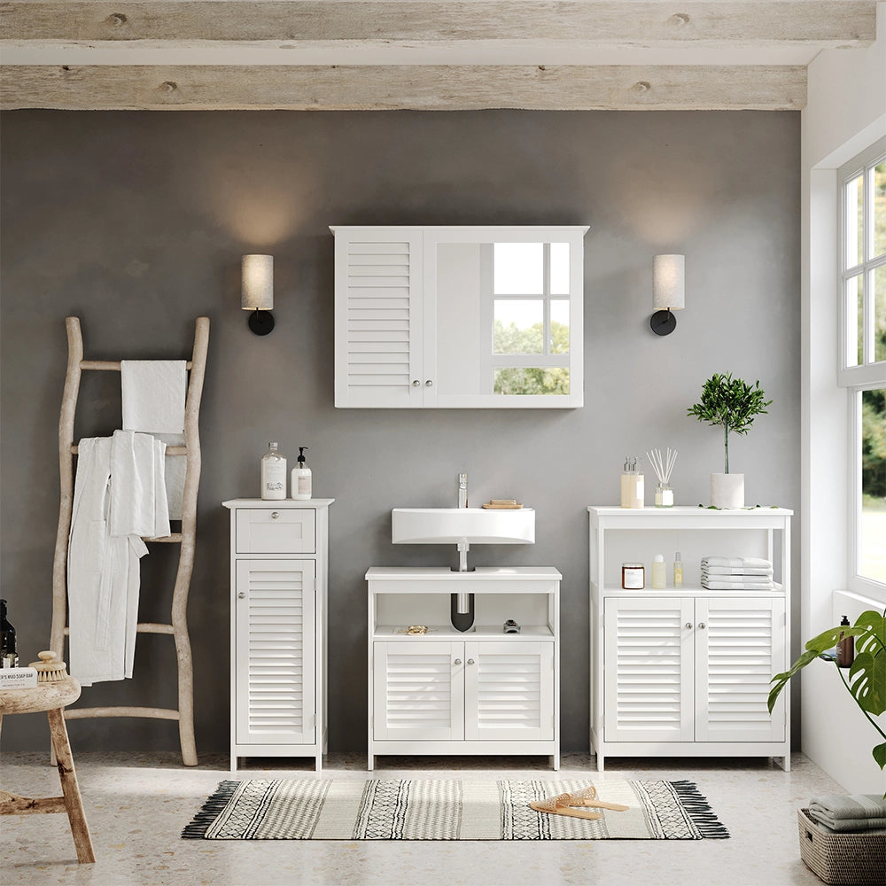 Vicco Set di mobili da bagno Bianco 4 pezzi, opzione 2