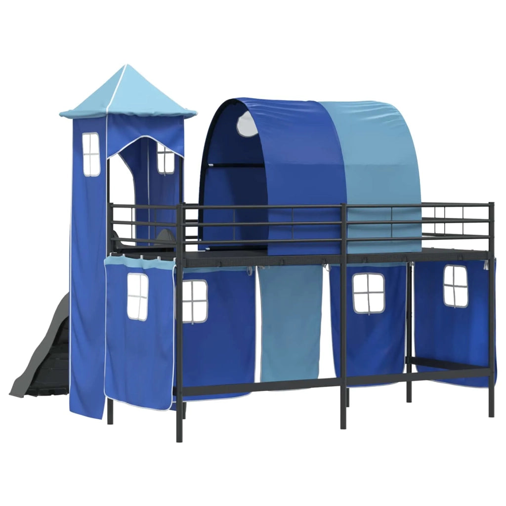 Struttura del letto loft per bambini Nero e Blu 100 x 190 cm