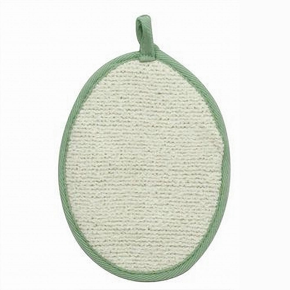 Trade Shop - Spugna Per Doccia Bagno Esfoliante Cura Di Pelle Corpo 13x18cm Verde Ovale 79644 -