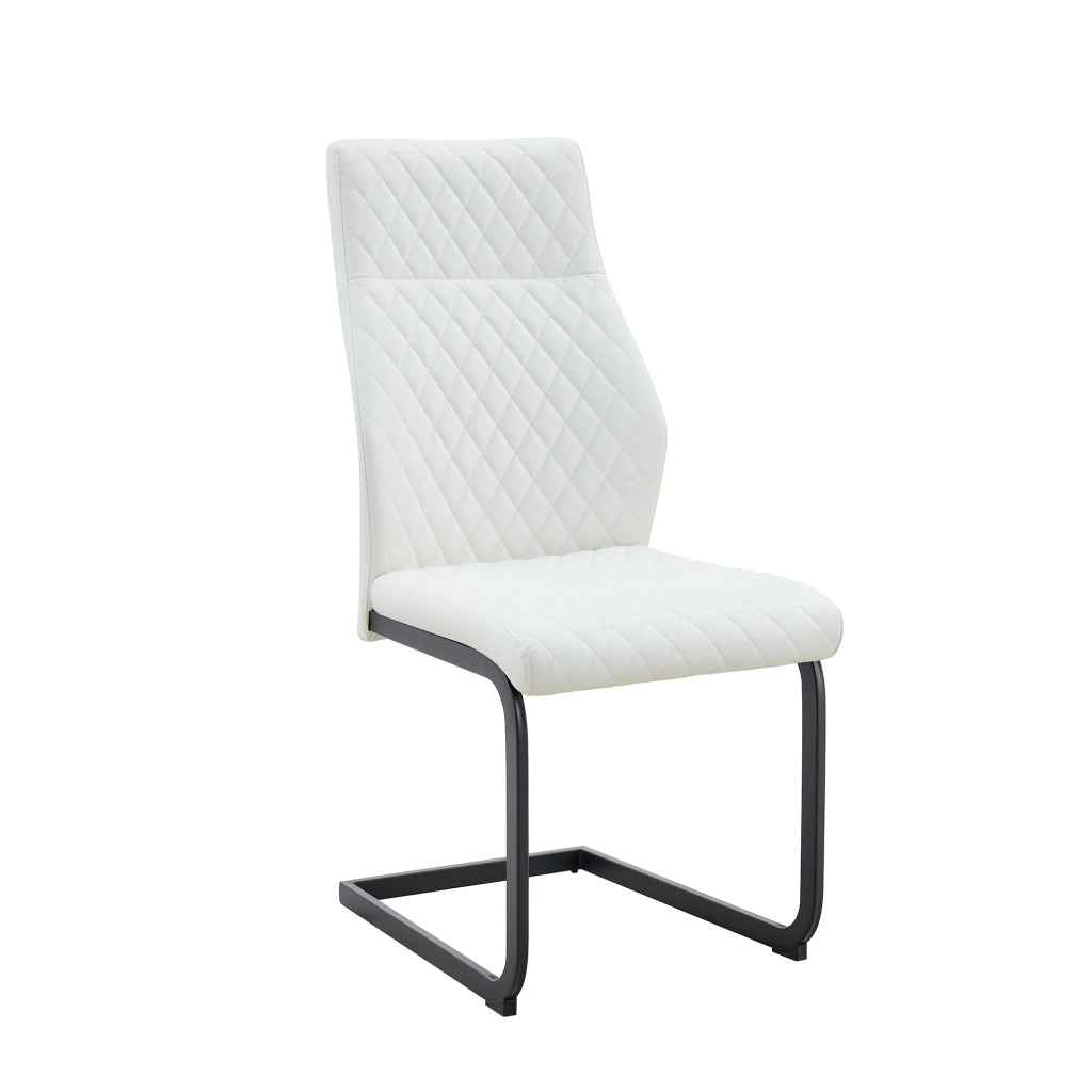 Set tavolo e sedie con 1 tavolo rotondo e 2 sedie imbottite; base stabile; in MDF; PU e metallo; noce bianco e nero