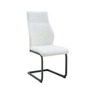 Set tavolo e sedie con 1 tavolo rotondo e 2 sedie imbottite; base stabile; in MDF; PU e metallo; noce bianco e nero