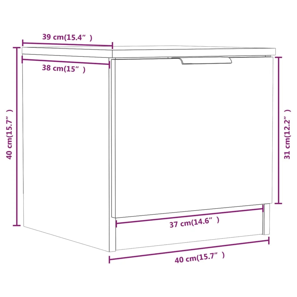 Comodino Grigio Cemento 40x39x40 cm cod mxl 30138